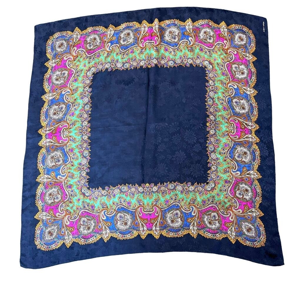 Albert Nipon blue/pink/green paisley scarf‎
